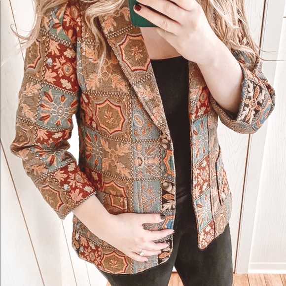 Vintage Patterned Blazer - Picture 1 of 10